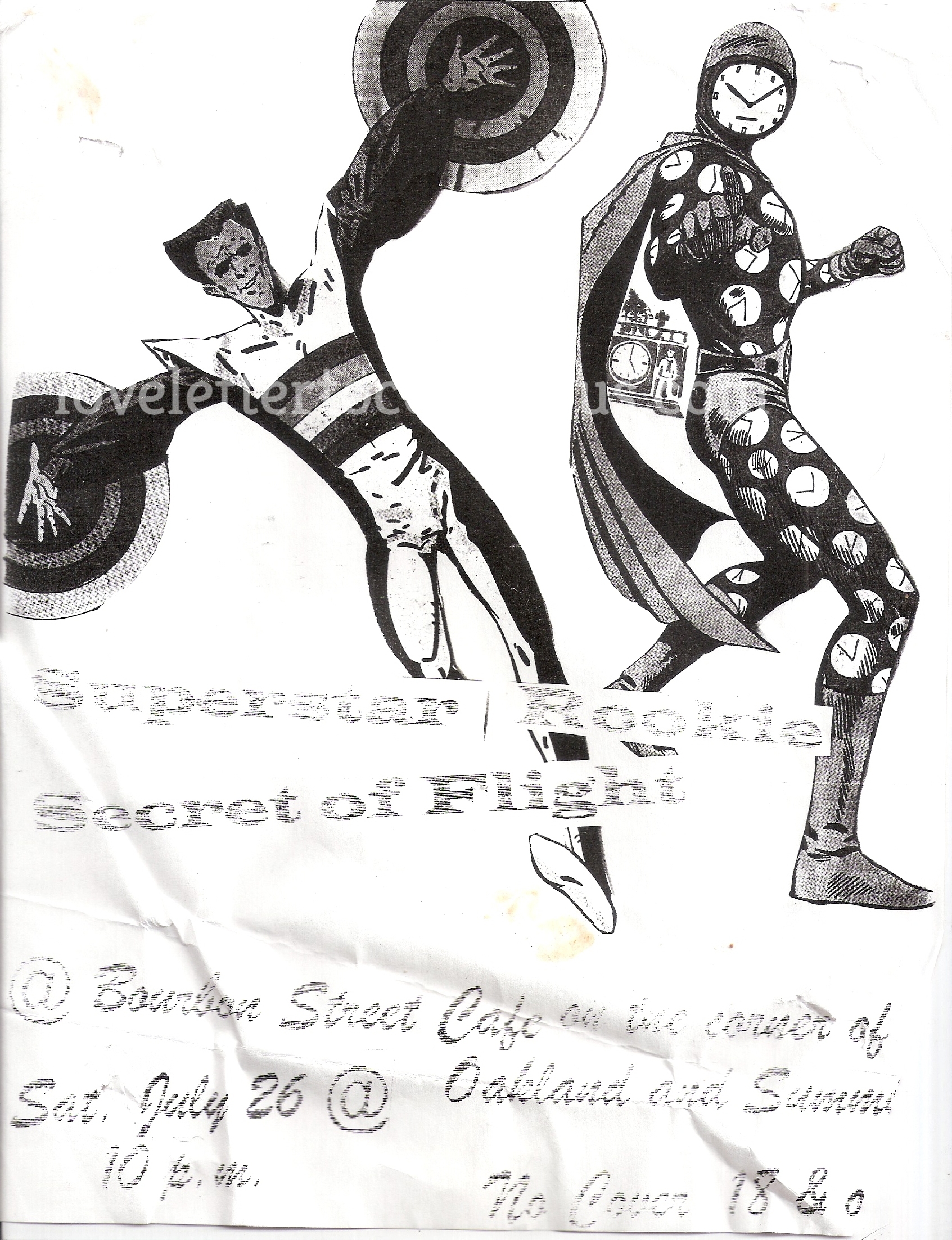 superhero poster from Superstar Rookie's debut performance, Cafe Bourbon Street