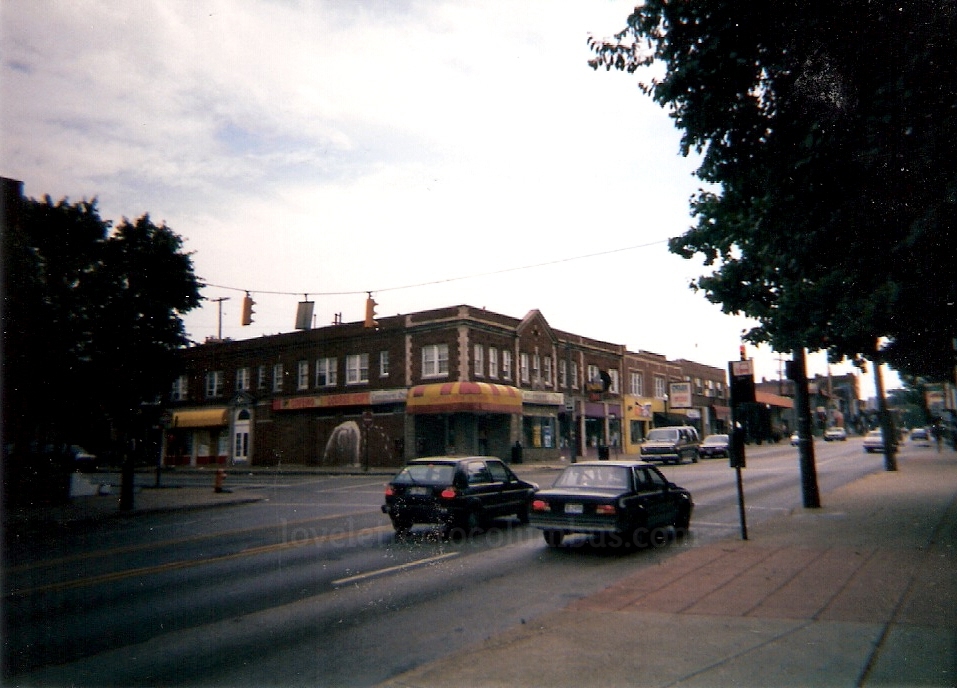 street corner on High, late 1990s, Columbus, Ohio